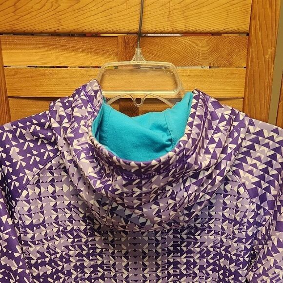 Under Armour Purple Blue White Athletic Jacket Women M Zipper Polyester Coat - Picture 9 of 10